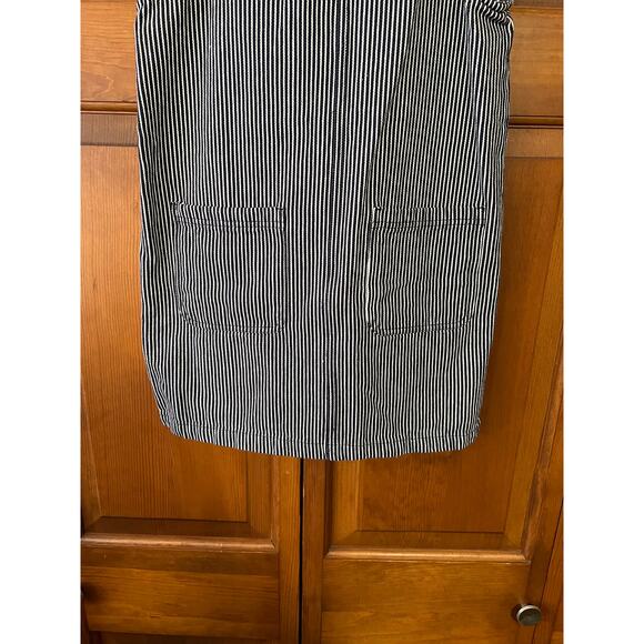Roxy Women's Striped Overall Pinafore Dress Navy White Cotton Casual Size XS - Picture 4 of 14